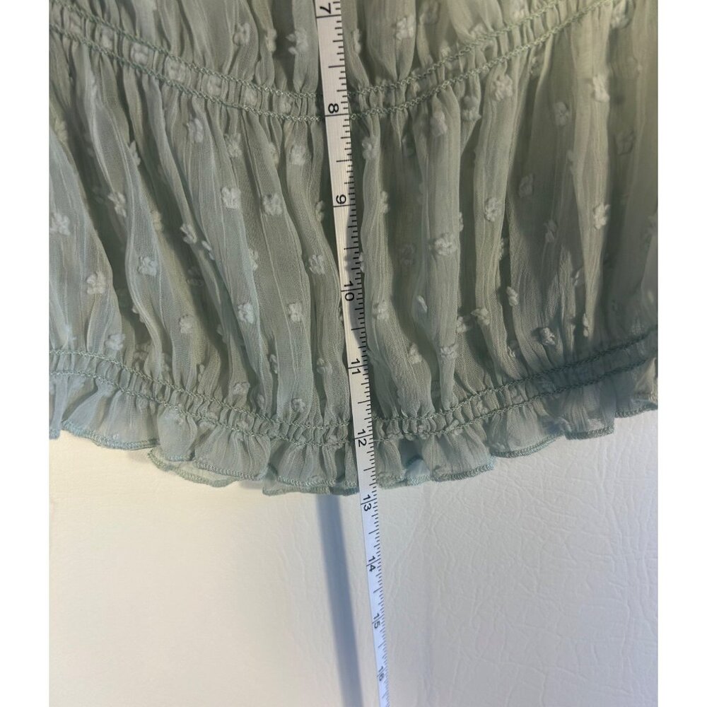 Hem & Thread Boho Chic Sheer Peasant Blouse With Polka Dot Details Size S - Picture 4 of 6